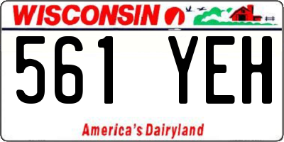 WI license plate 561YEH
