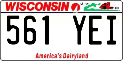WI license plate 561YEI