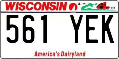 WI license plate 561YEK