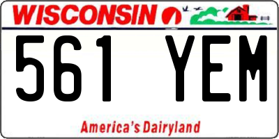 WI license plate 561YEM