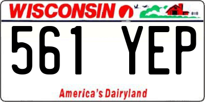 WI license plate 561YEP