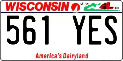 WI license plate 561YES