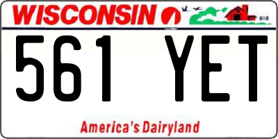 WI license plate 561YET