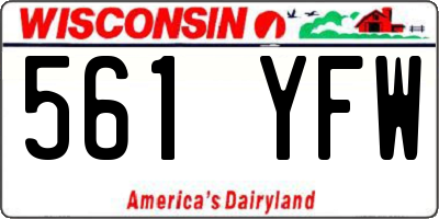 WI license plate 561YFW