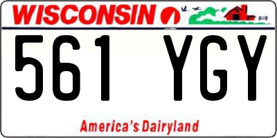 WI license plate 561YGY