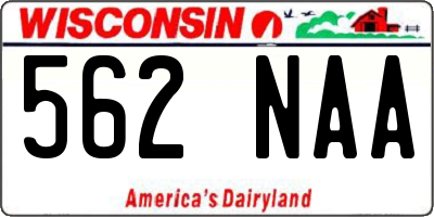 WI license plate 562NAA