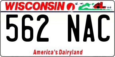 WI license plate 562NAC