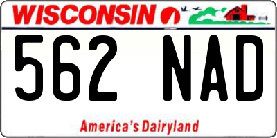 WI license plate 562NAD