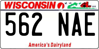 WI license plate 562NAE