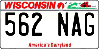 WI license plate 562NAG