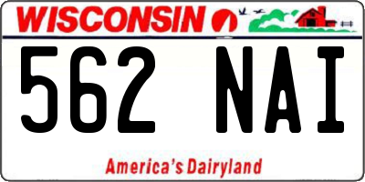 WI license plate 562NAI