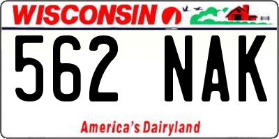 WI license plate 562NAK