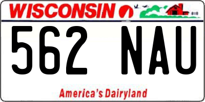 WI license plate 562NAU