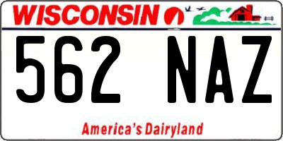 WI license plate 562NAZ