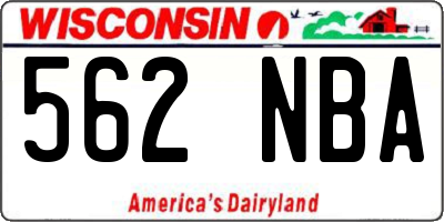 WI license plate 562NBA