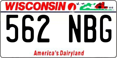 WI license plate 562NBG