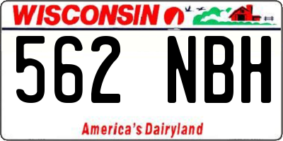WI license plate 562NBH