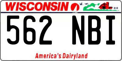 WI license plate 562NBI