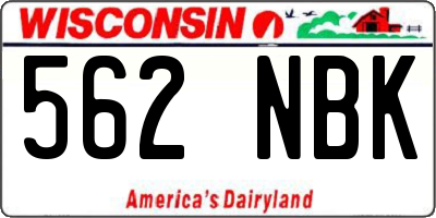WI license plate 562NBK