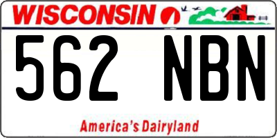 WI license plate 562NBN