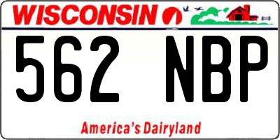 WI license plate 562NBP