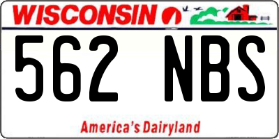 WI license plate 562NBS