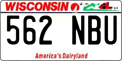 WI license plate 562NBU