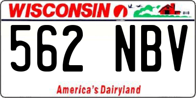 WI license plate 562NBV