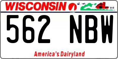 WI license plate 562NBW