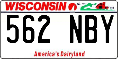 WI license plate 562NBY