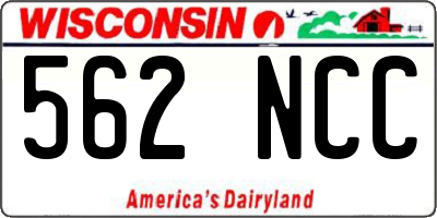 WI license plate 562NCC
