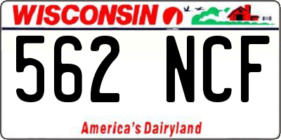 WI license plate 562NCF