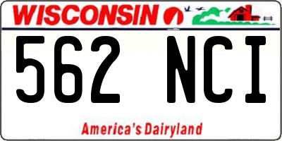 WI license plate 562NCI