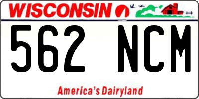 WI license plate 562NCM