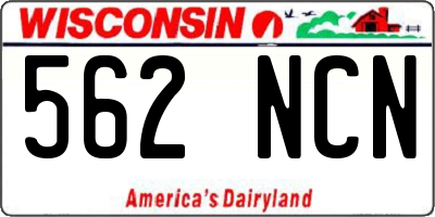 WI license plate 562NCN