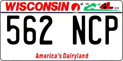 WI license plate 562NCP