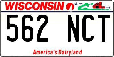 WI license plate 562NCT