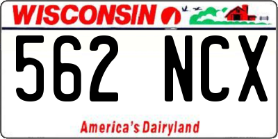 WI license plate 562NCX