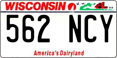 WI license plate 562NCY
