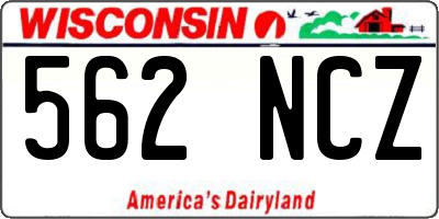 WI license plate 562NCZ