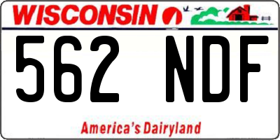 WI license plate 562NDF
