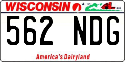 WI license plate 562NDG