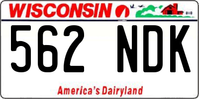 WI license plate 562NDK