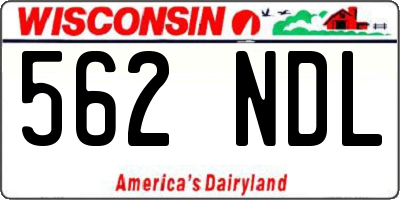 WI license plate 562NDL