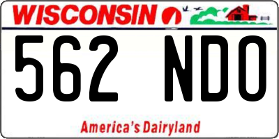WI license plate 562NDO
