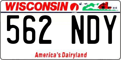 WI license plate 562NDY