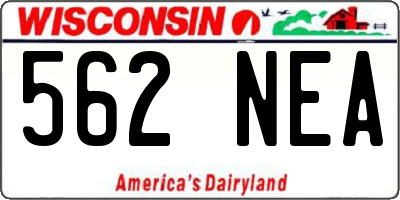 WI license plate 562NEA