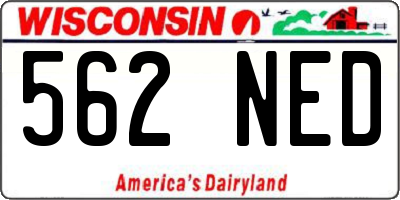 WI license plate 562NED