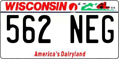 WI license plate 562NEG