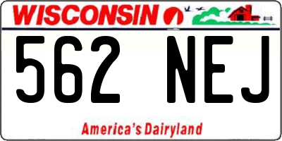 WI license plate 562NEJ